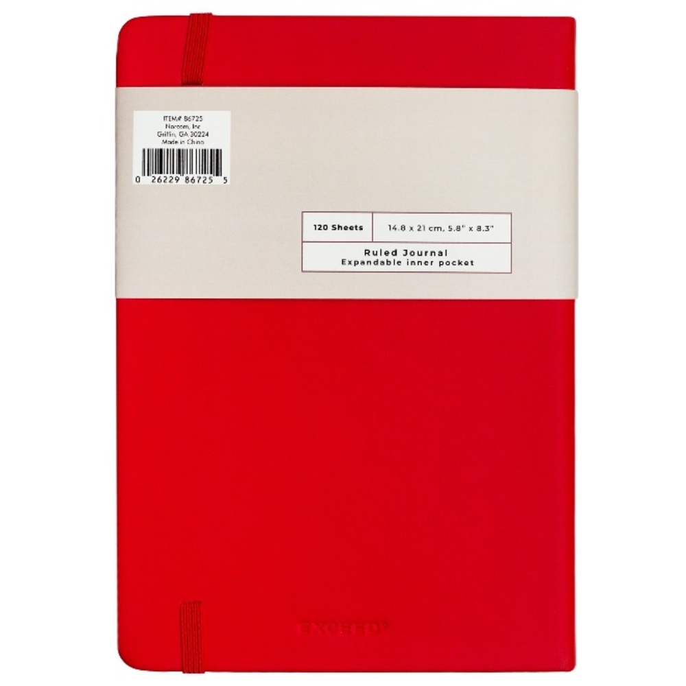 Exceed A5 Ruled Journal, Red, 120 sheets - Picture 2 of 7